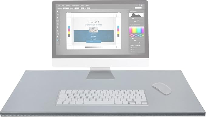 AKOZLIN 35.4"x 18.9" Soft PU Leather Surface Office Desk Mouse Mat Anti-Push Pad - Image 7