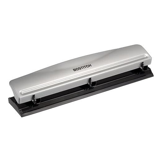 Bostitch Office Premium 3 Hole Punch, 12 Sheet Capacity, Rubber Base, by BostitchOfficeProducts
