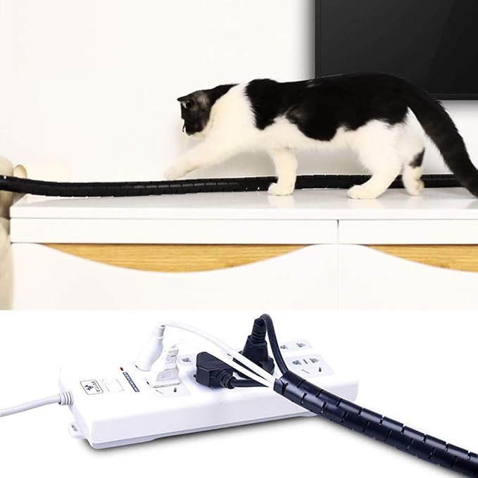 10FT Cable Management Sleeve EZ Cord Bundler 1" Diameter w/Zip Clip Zipper Wire - Image 8