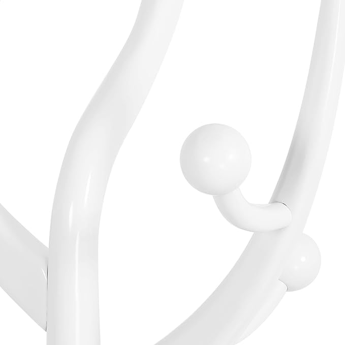 Coat Rack, Solid Wood Coat Racks Stand, Free Standing Coat Rack Coat Hanger with Hooks for Jaceket, Winter Coats, Entryway, Hallway, Bedroom - Load 160lbs (White)-DeskLoop Office