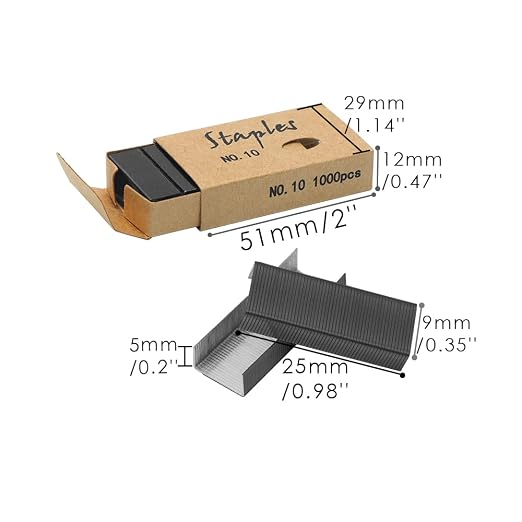 Black No.10 Staples Mini Staple Refill 1000/Box 2 Boxes/Pack 2000 Count #10 - Image 3