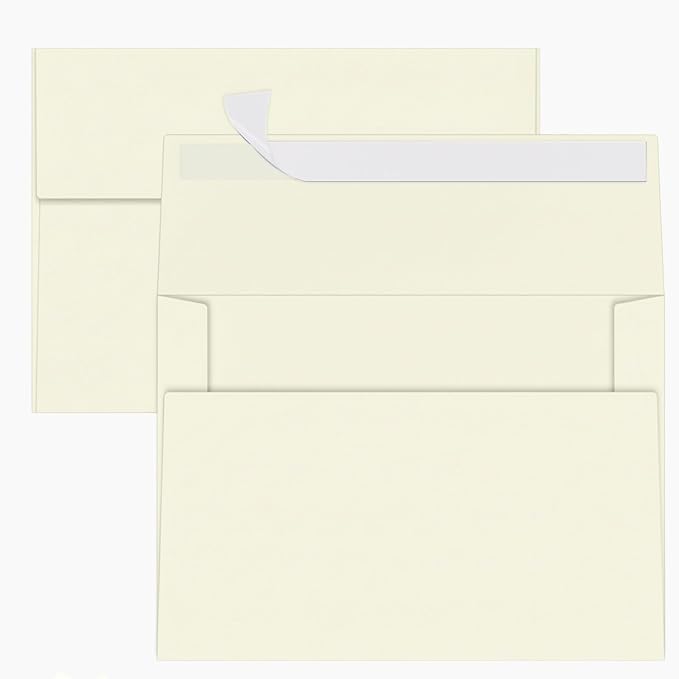 YINUOYOUJIA 50 Packs Cream envelopes, 5x7 Envelopes by YINUOYOUJIA