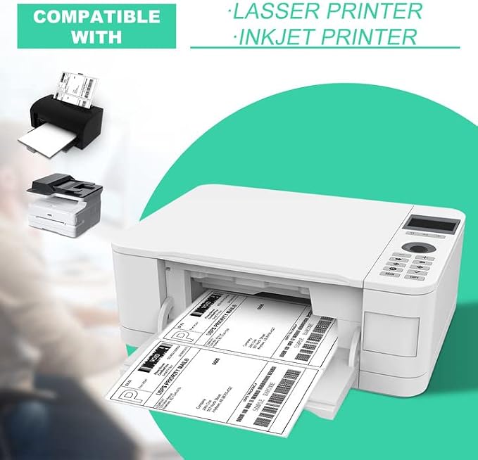 Half Sheet 8.5x5.5inch Shipping Mailing Label 200 Counts, 2 Labels Per Sheet - Image 4