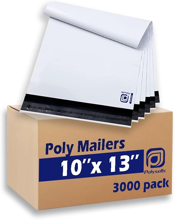 POLYSELLS 3000 pcs 10x13 Inches White Poly Mailers Shipping Envelopes, Strong by POLYSELLS