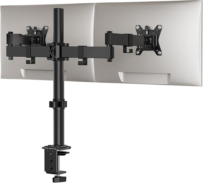 ErGear Dual Monitor Stand, Heavy-Duty Monitor Mount for 17″–32″ Monitors, Flexible Arms with Easy Dual-Monitor Alignment, Sturdy Stepped Arm Design for Superior Support, Supports 22 lbs per Arm-DeskLoop Office