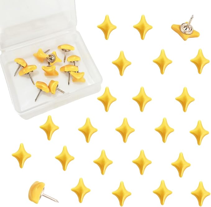50pcs Decorative Cute Push Pins Gold Pointed Star Thumbtacks Thumb Tacks by Aoxsie