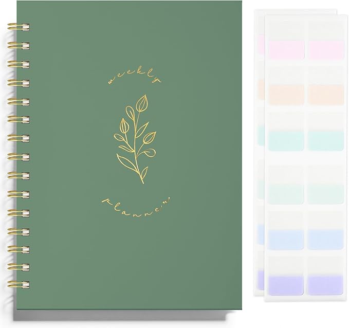 Undated Weekly and Monthly Planner Spiral Bound- Weekly Goals Notebook by LONLAT