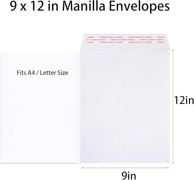 25 Pack 9x12 Catalog Envelopes, Self Seal Mailing Envelopes, Certificates & - Image 4
