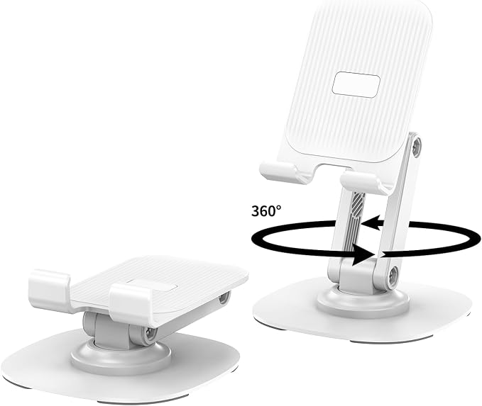 360° Rotating Cell Phone Stand for Desk, Adjustable & Foldable Phone Holder by CXTX