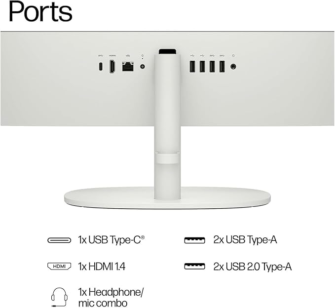 HP 2025 New 22 Inch All-in-One Desktop Computer • 8GB RAM • 128GB PCIe SSD • Intel CPU • Ultra-Quiet Design • Microsoft Office Trial • Wi-Fi 6 • White KB & Mouse • WOWPC Recovery USB • Windows 11-DeskLoop Office