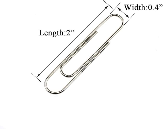 HAHIYO Paperclips Nonskid New Upgrade No Paper Scratch Large 2” Length Paper Clips with Curve Non Skid Heavy Duty Tight Grip Thick Rust Proof Reusable Metal Bright Silver for Home Office 90 Pack-DeskLoop Office