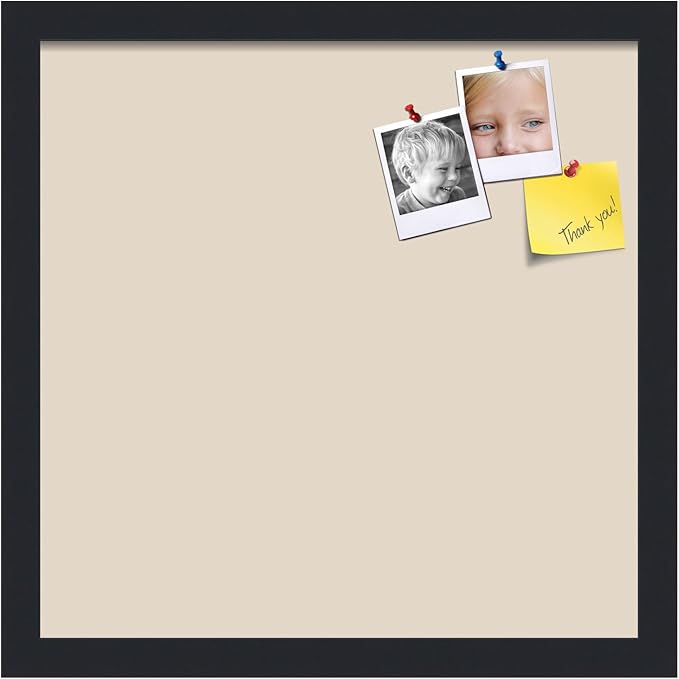 PinPix 15x15 Inch Cork Bulletin Board. This Decorative Framed Pin Board Comes with Desert Pastel Design and a Satin Black Frame. Ideal for Home Office Decor or Message Board (PinPix-1815)-DeskLoop Office