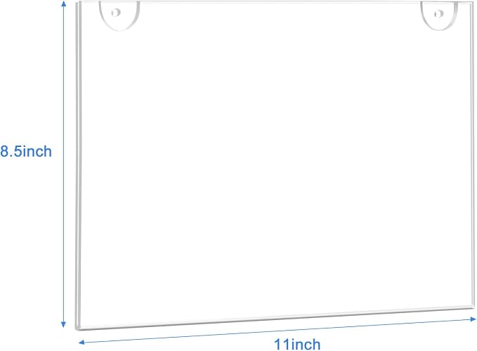 Acrylic Sign Holder 8.5 x 11 Horizontal, Wall Mount Document Holder, Restaurant - Image 2