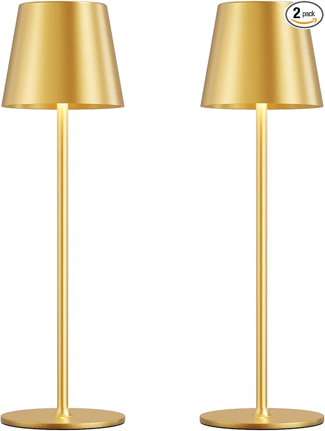 Cordless Table Lamp Rechargeable Gold by KakanuoLightings