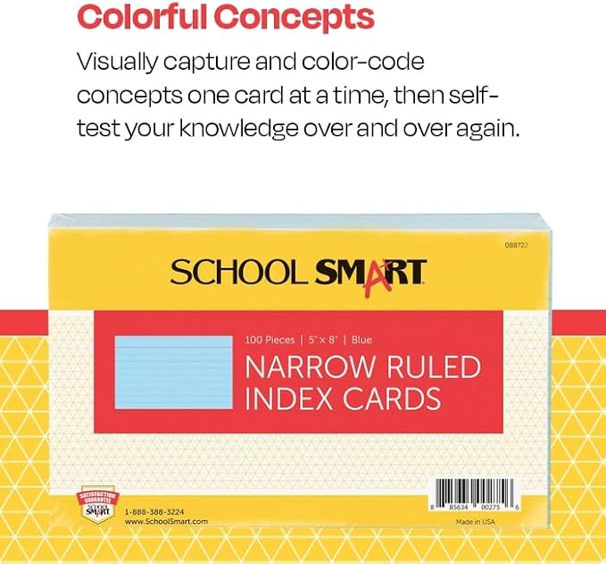 School Smart Ruled Index Cards, 5 x 8 Inches - Image 3