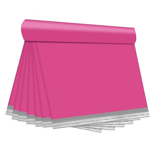 Pink Poly Mailers 24x24 200 Pcs, Cute Waterproof Shipping Bags by KKBESTPACK