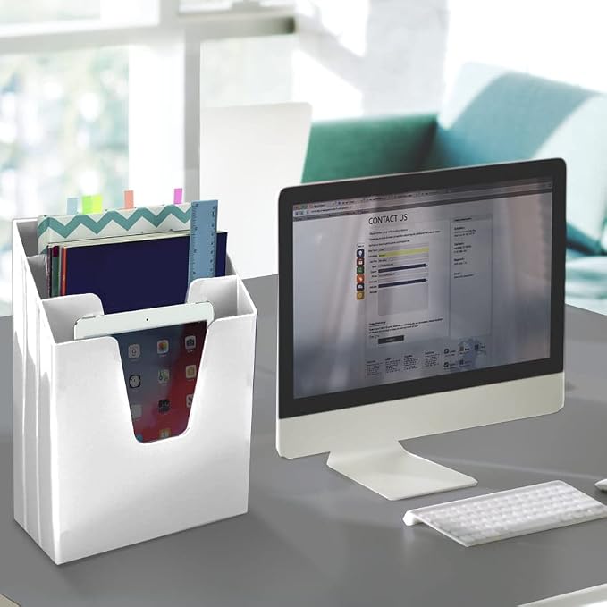Acrimet Vertical Triple File Folder Holder Organizer, File Sorter - Image 6