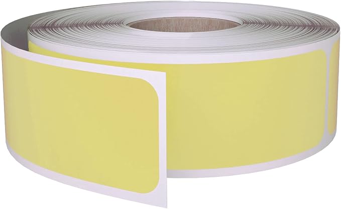 Royal Green Rectangular Color-Coding Labels 3x1 Pastel Yellow Sticker Rolls by RoyalGreen