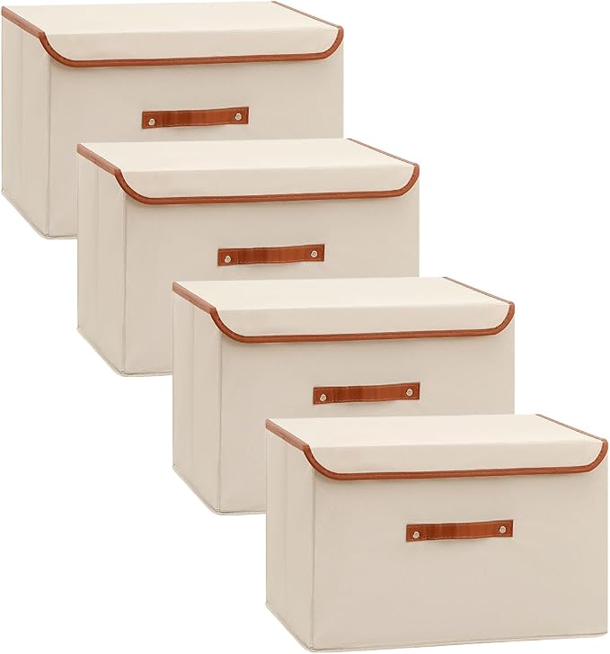Tuza 4 Pack Large Fabric Storage Bins by TidySpaceSoftlyStyled