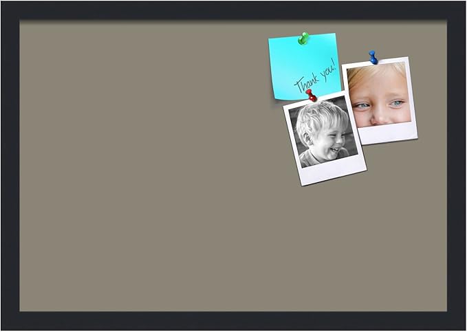 PinPix 22x15 Inch Cork Bulletin Board. This Decorative Framed Pin Board Comes with Pewter Design and a Satin Black Frame. Ideal for Home Office Decor or Message Board (PinPix-1812)-DeskLoop Office
