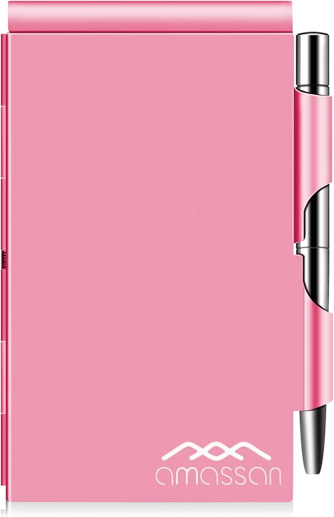 amassan Metal Pocket Notebook, Small Pocket Notepad Aluminum Note Case by AMASSAN