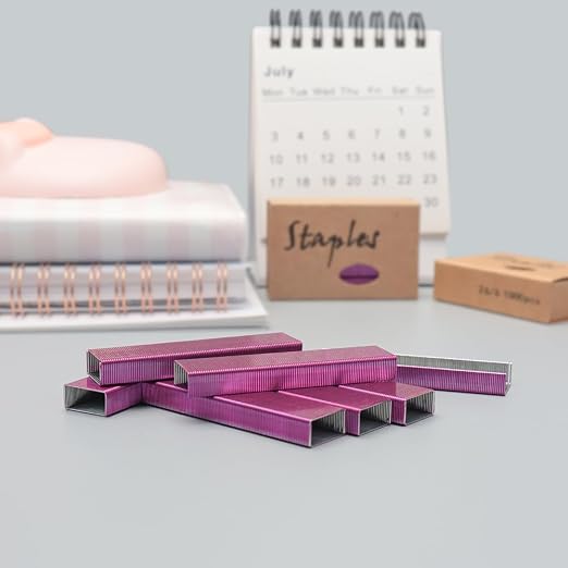 MEI YI TIAN Rose Red Staples 26/6 Standard Staples Refill 1000/Box 2 Boxes/Pack - Image 6