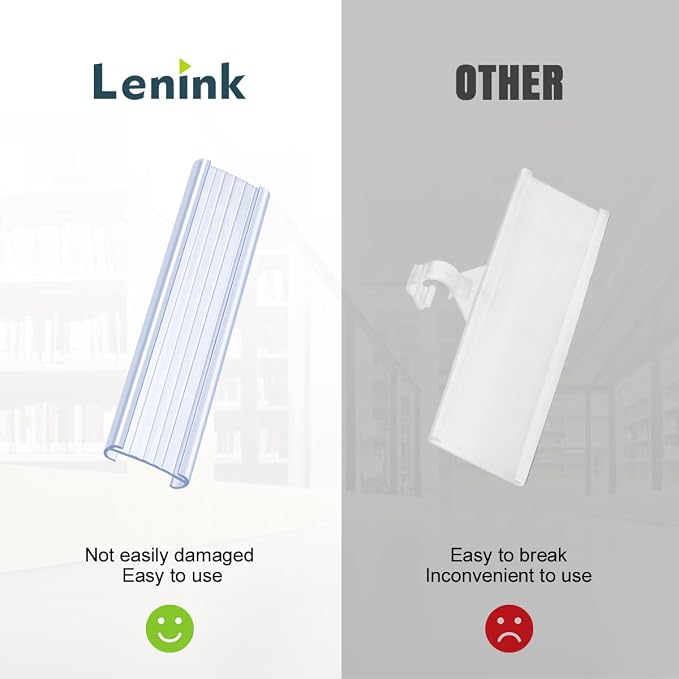 Lenink 20Pcs Wire Shelf Label Holders, Plastic Wire Rack Label Holder Compatible - Image 5