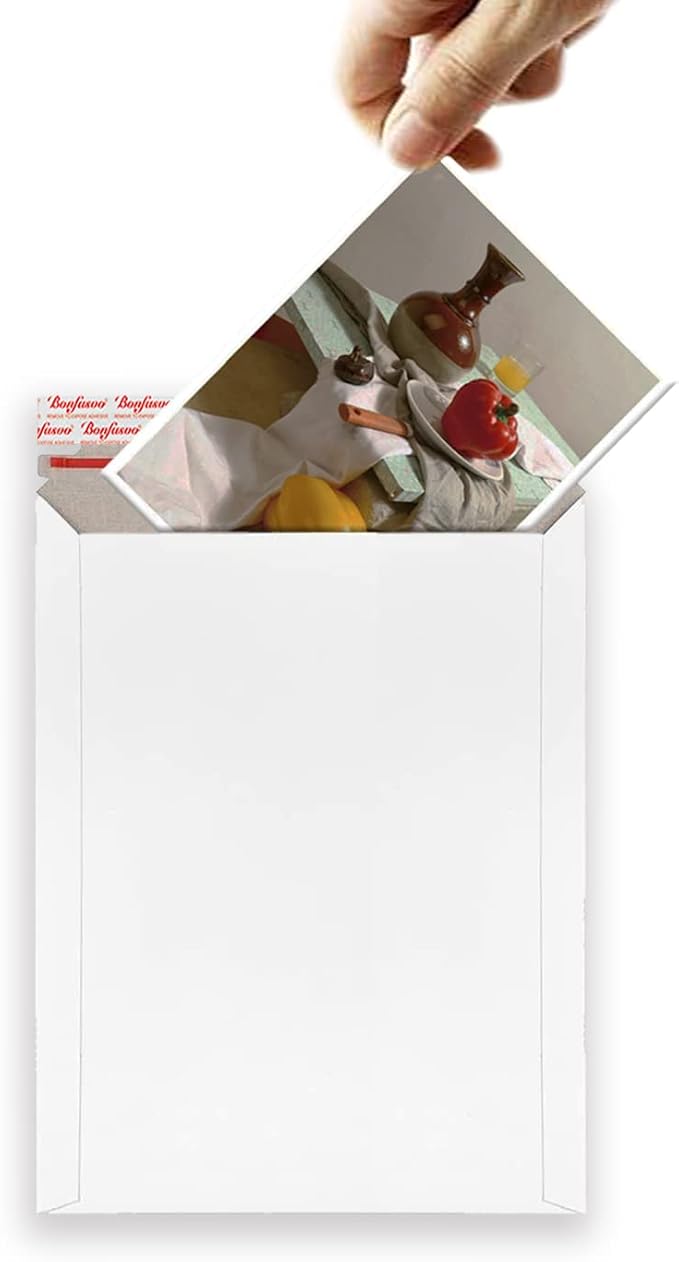 Bonfasvo Rigid Mailers 30 Pack 7.5 x 9.5 inches White Self Seal Stay Flat Bulk - Image 3