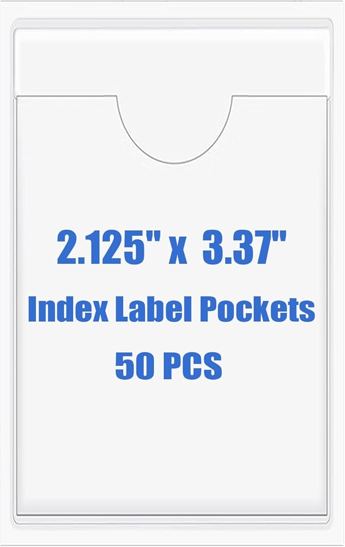 Origin-Joy 50 PCS Self-Adhesive Index Label Pockets by Origin-Joy