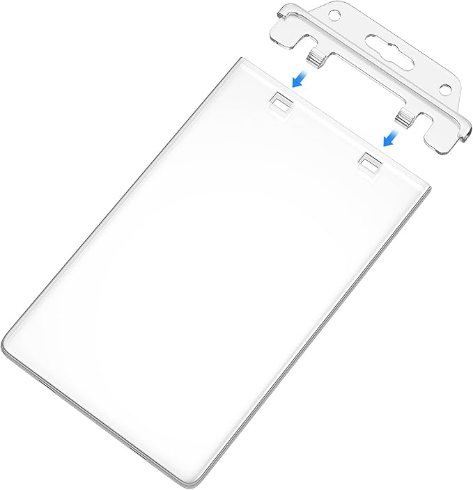 2 Pack Clear ID Badge Holder for Lanyard Hard Plastic ID Card Holder by Fallen by Fallen+One