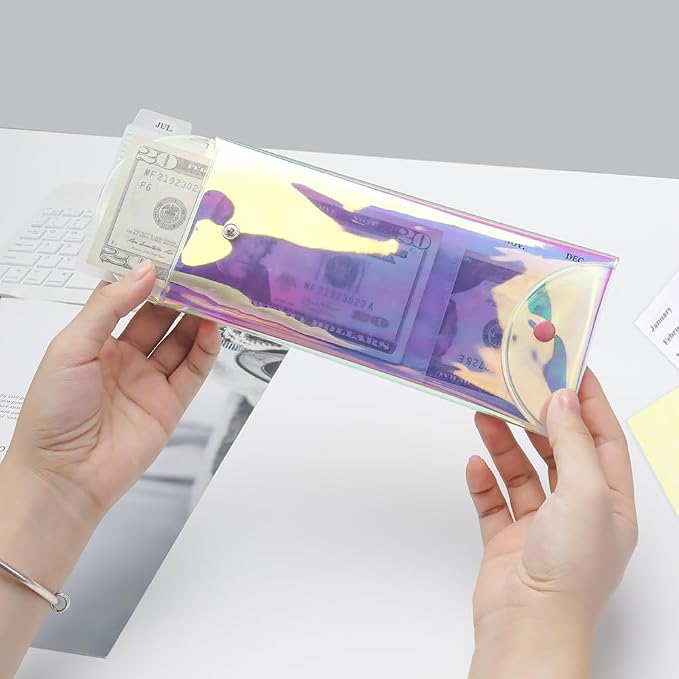 Mogoostry Rainbow Wallet with Cash Envelopes, PVC Money Holder - Image 4