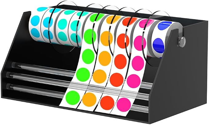 Acrylic Sticker Label Roll Dispenser by Derkerry