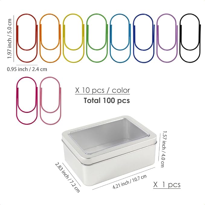 OWLFAVO 100pcs 2 inch Jumbo Paper Clips - Image 2