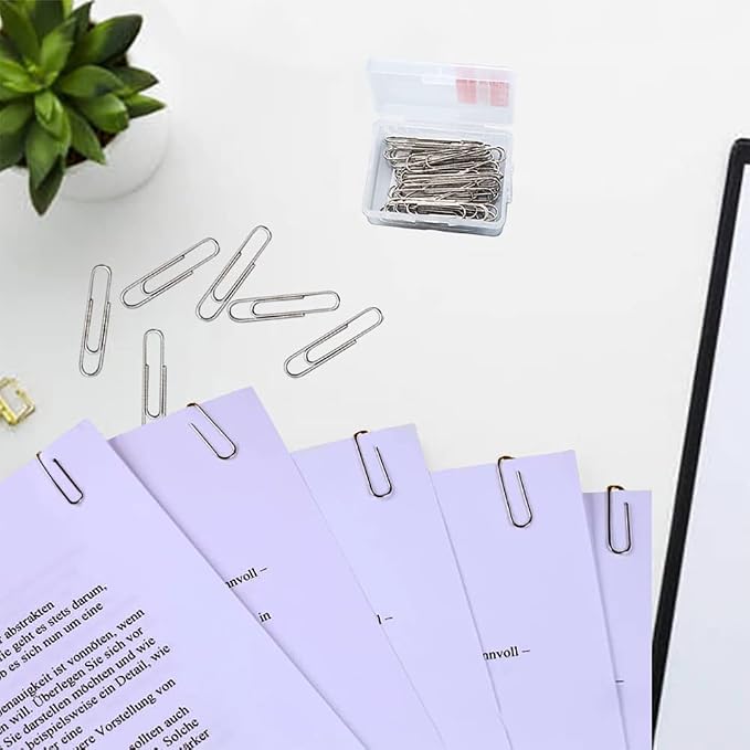 220pcs Silver Paper Clips, Medium and Jumbo Size Office Paperclips - - Image 4
