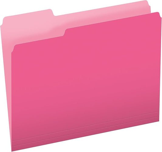 Pendaflex Pink File Folders, Letter Size, Durable Pink Folders, 3 Tabs by TOPSProducts