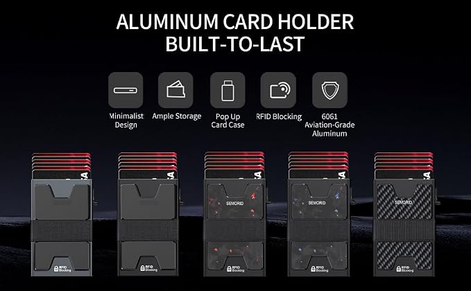 SEMORID Minimalist Wallet for Men, Slim RFID Blocking Mens Wallet, Aluminum Pop - Image 7