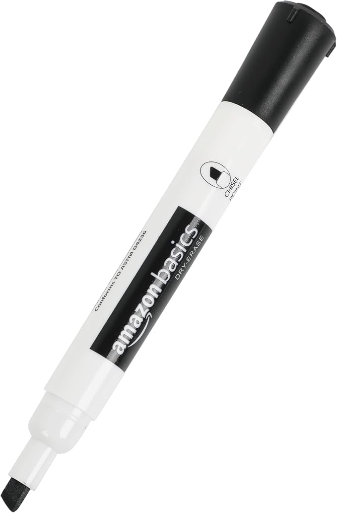 Amazon Basics Low-Odor Dry Erase Whiteboard Markers, Chisel Tip - Image 3