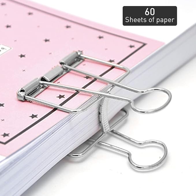 Small Binder Clips, 36 Pack, 3/4 Inch, Standard 19mm, Hollow Out Silver - Image 3