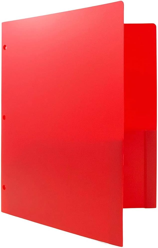 JAM PAPER Heavy Duty Plastic 3 Hole Punch Pocket Folders - Image 5