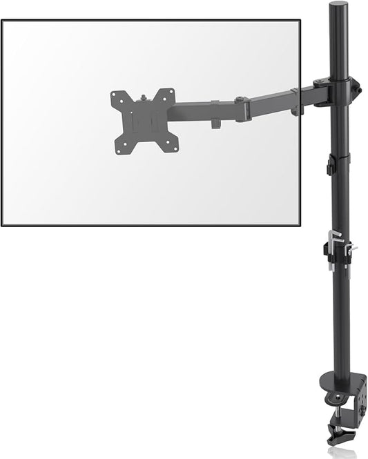 Suptek Single Monitor Arm Desk Mount Fully Adjustable Monitor Stand for 1 / One Screen up to 32 inch Extra Tall 31.5 inch Pole,Black (MD6821)-DeskLoop Office