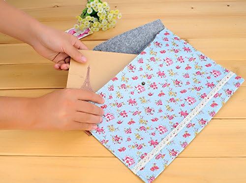 Funny live 4 Pcs Individualized Felt A4 Size Floral Pattern Document Folder - Image 5