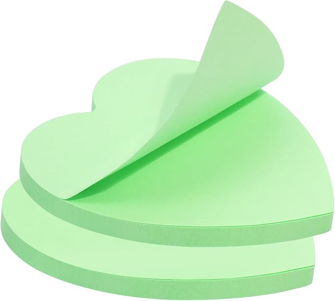Mini Skater 2 Pack Kraft Paper Sticky Notes Heart Shaped Self-Stick Blank Book by Mini+Skater