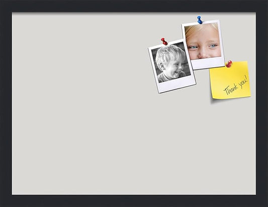 PinPix 20x15 Inch Cork Bulletin Board. This Decorative Framed Pin Board Comes with Light Stone Design and a Satin Black Frame. Ideal for Home Office Decor or Message Board (PinPix-1809)-DeskLoop Office