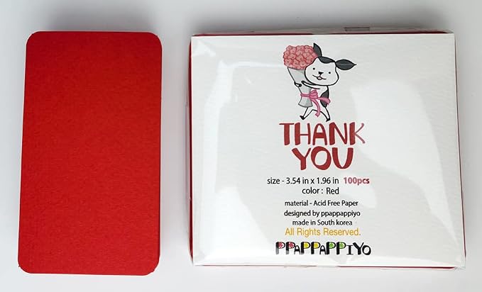 PPAPPAPPIYO 3.5x2 rounded corner index cards180gsm Thick Cardstock, Blank - Image 6