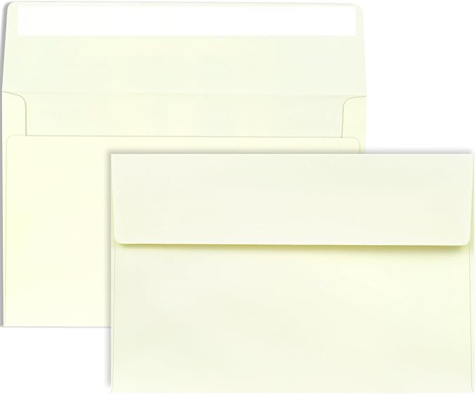 A9 Envelopes Ivory 5.75x8.75 Invitation Envelopes Self Seal Pack of 50 Blank by AZAZA