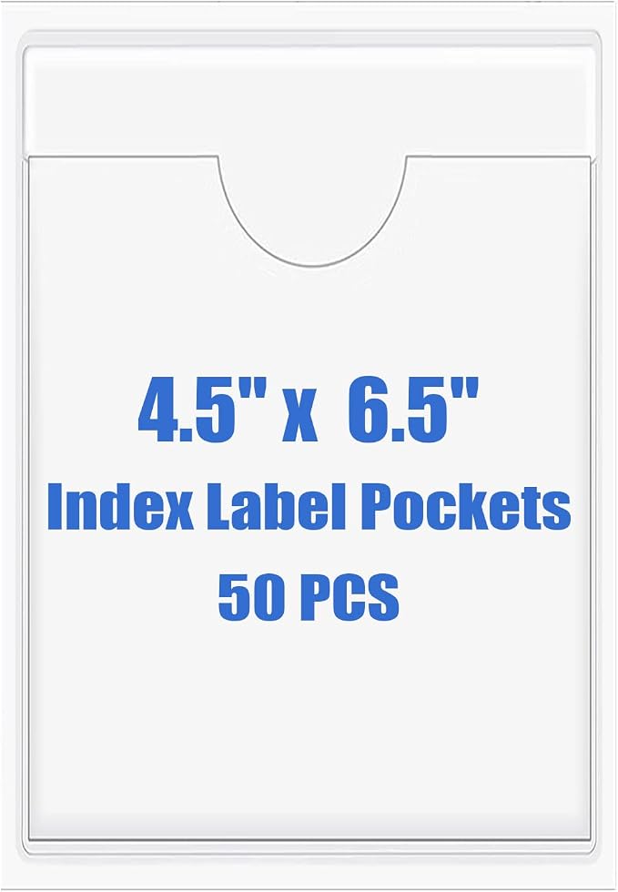 Origin-Joy 50 PCS Self-Adhesive Index Label Pockets by Origin-Joy