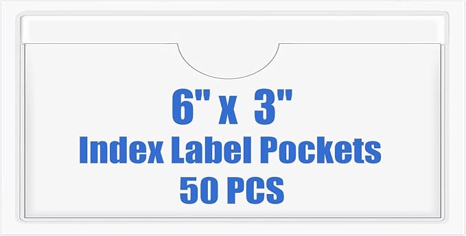 Origin-Joy 50 PCS Self-Adhesive Index Label Pockets by Origin-Joy