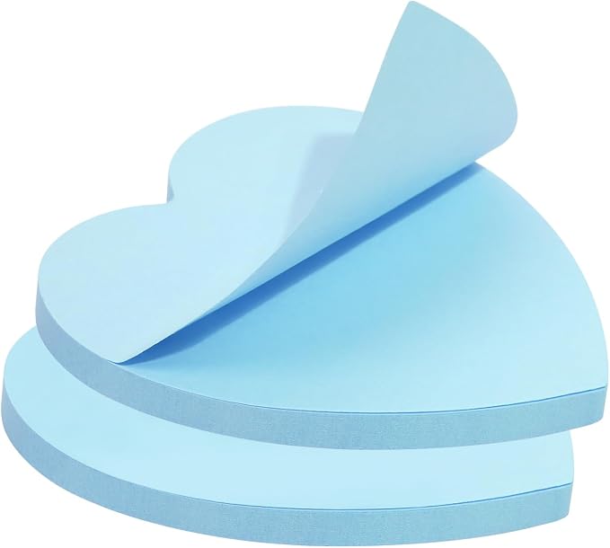 Mini Skater 2 Pack Kraft Paper Sticky Notes Heart Shaped Self-Stick Blank Book by Mini+Skater