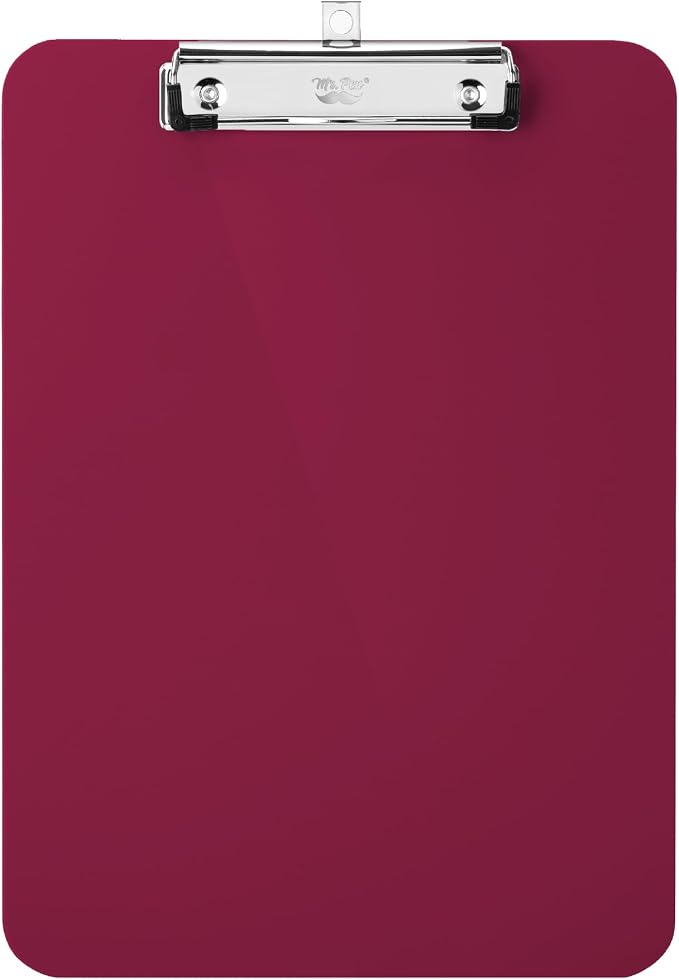 Mr. Pen- Plastic Clipboard, 12.5” x 9”, Dark Red Clipboard Plastic | by MrPen