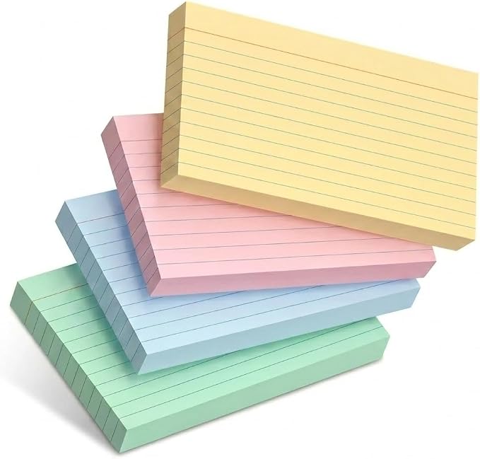 Mr. Pen- Pastel 3" x 5", 180 Lined Index Cards, Note Cards, Flash Cards | Study by MrPen